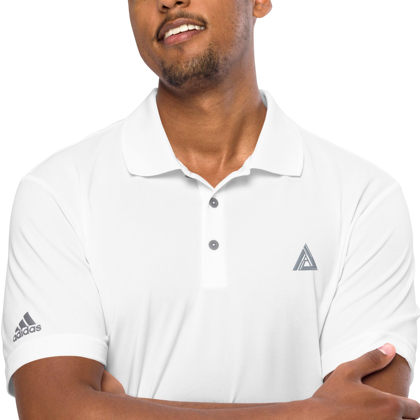 Athelon Men's adidas Polo Shirt - Gray Logo