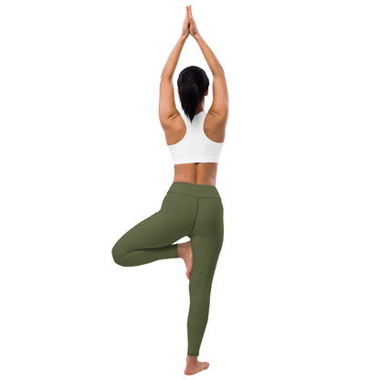 Athelon Women's Yoga Leggings - Military Green