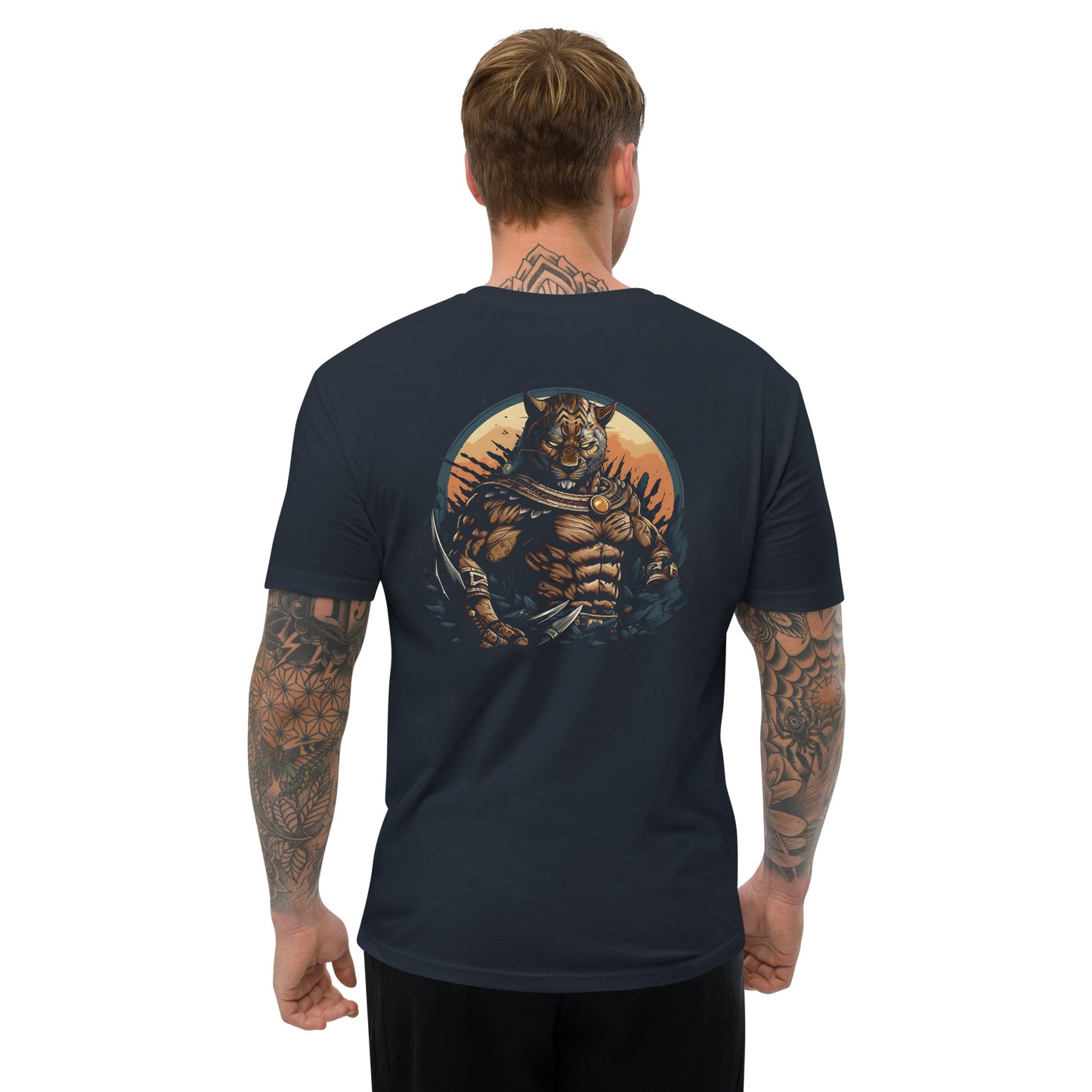 "Aztec Jaguar Warrior" - Ancient Warrior Collection - Men's Fitted T-Shirt